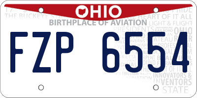 OH license plate FZP6554
