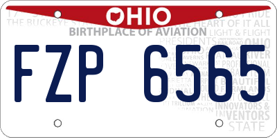 OH license plate FZP6565