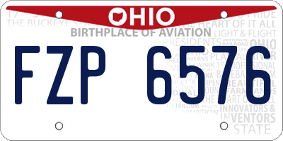 OH license plate FZP6576