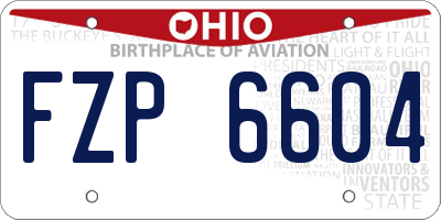 OH license plate FZP6604