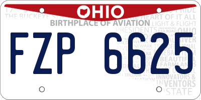 OH license plate FZP6625