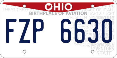 OH license plate FZP6630