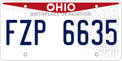 OH license plate FZP6635