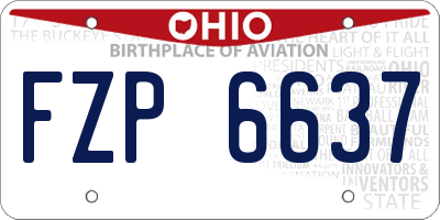 OH license plate FZP6637