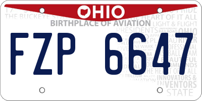 OH license plate FZP6647