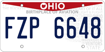 OH license plate FZP6648