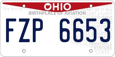 OH license plate FZP6653