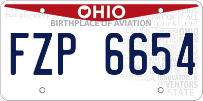 OH license plate FZP6654