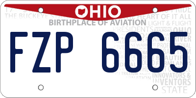OH license plate FZP6665