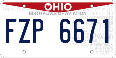 OH license plate FZP6671