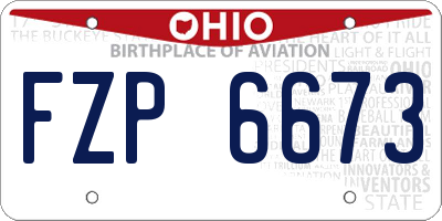 OH license plate FZP6673