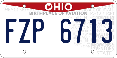 OH license plate FZP6713