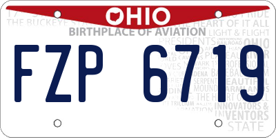 OH license plate FZP6719