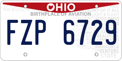 OH license plate FZP6729