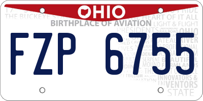 OH license plate FZP6755