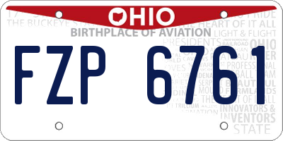 OH license plate FZP6761