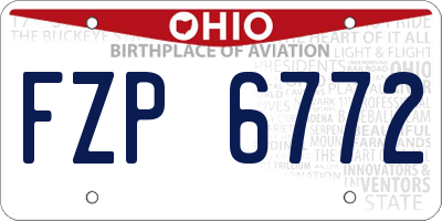 OH license plate FZP6772
