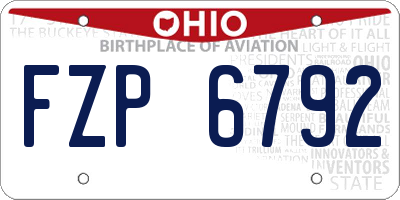 OH license plate FZP6792
