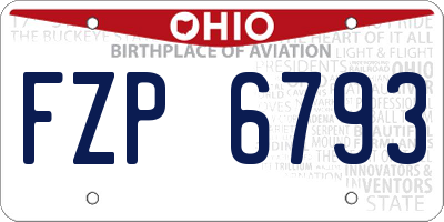 OH license plate FZP6793