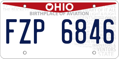 OH license plate FZP6846
