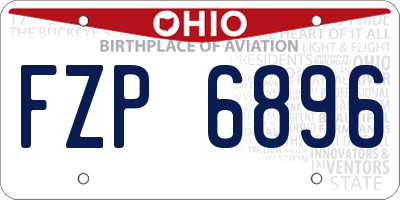 OH license plate FZP6896