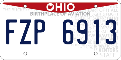 OH license plate FZP6913
