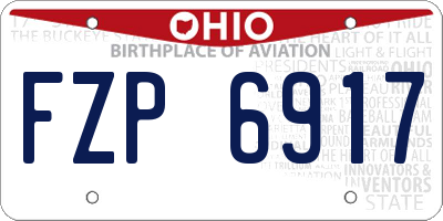 OH license plate FZP6917
