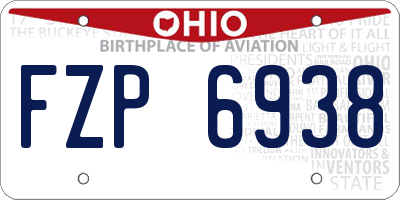 OH license plate FZP6938