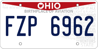 OH license plate FZP6962