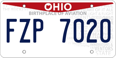 OH license plate FZP7020