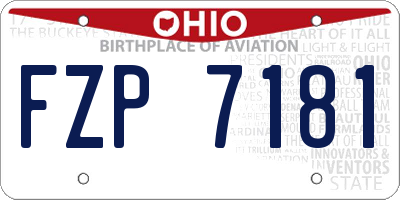 OH license plate FZP7181