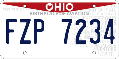 OH license plate FZP7234