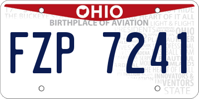 OH license plate FZP7241