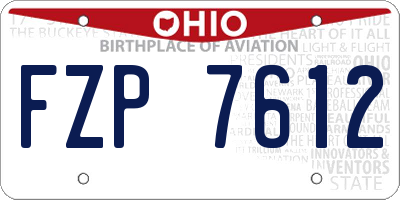OH license plate FZP7612