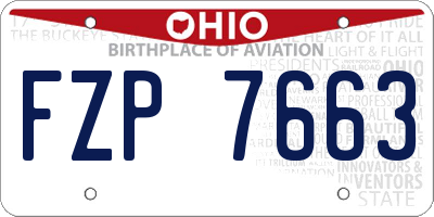 OH license plate FZP7663