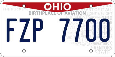 OH license plate FZP7700