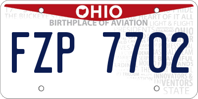 OH license plate FZP7702