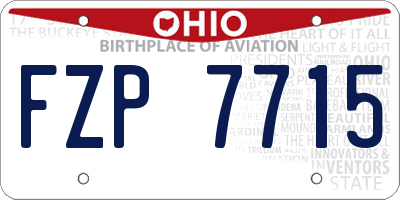 OH license plate FZP7715