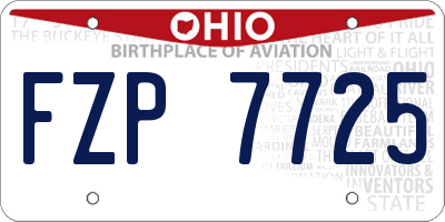 OH license plate FZP7725