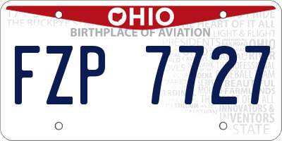 OH license plate FZP7727