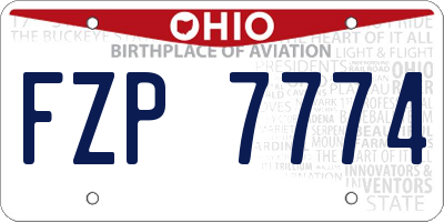 OH license plate FZP7774