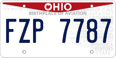 OH license plate FZP7787