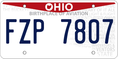 OH license plate FZP7807
