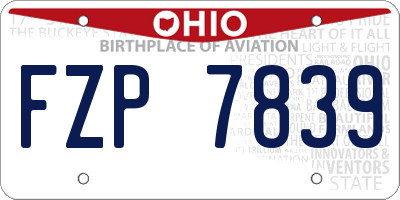 OH license plate FZP7839
