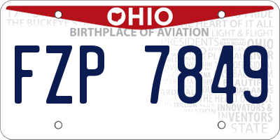 OH license plate FZP7849