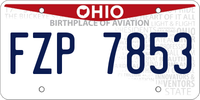 OH license plate FZP7853