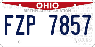 OH license plate FZP7857
