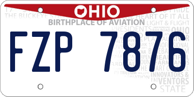 OH license plate FZP7876