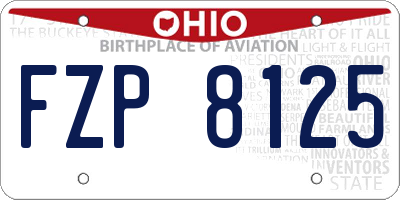 OH license plate FZP8125