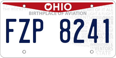 OH license plate FZP8241